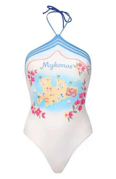MC2 Saint Barth Meryem One Piece Swimsuit with Mykonos Print - Photo 1