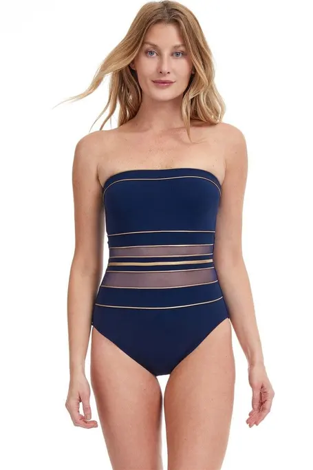 Купальник бандо Gottex OO070Rnavy-gold - Фото 3