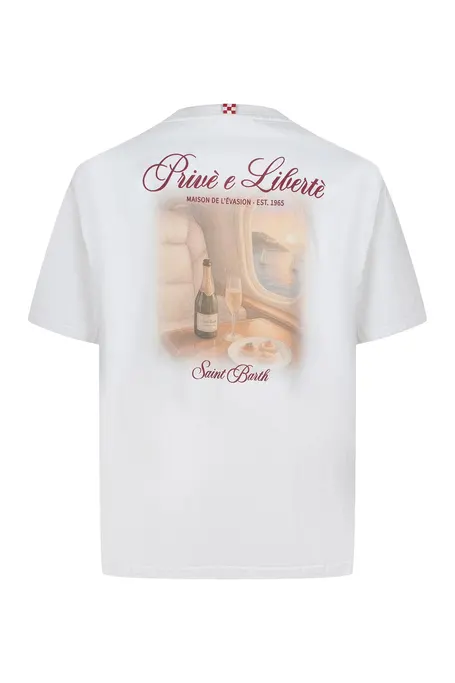 MC2 Saint Barth Portland Cotton T-Shirt with Print - White - Photo 2