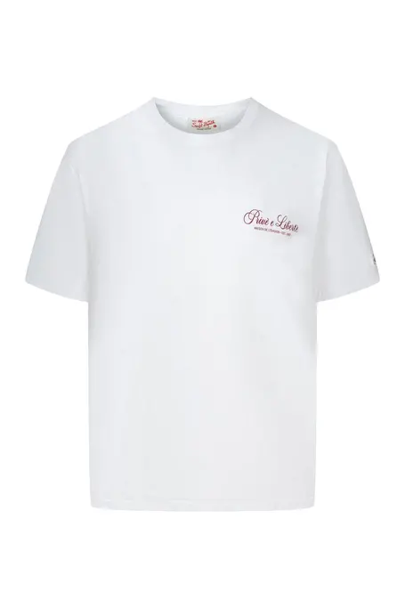 MC2 Saint Barth Portland Cotton T-Shirt with Print - White - Photo 1