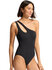 Seafolly Sea Dive One Shoulder One Piece Swimsuit - Black