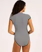 Seafolly Clubhouse Cap Sleeve Zip Front One Piece Swimsuit - Photo 2