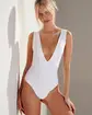 Pain de Sucre Alice Plunge One Piece Swimsuit - White - Photo 3
