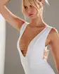 Pain de Sucre Alice Plunge One Piece Swimsuit - White - Photo 5