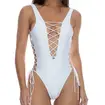 Luli Fama Open Back One Piece Swimsuit White